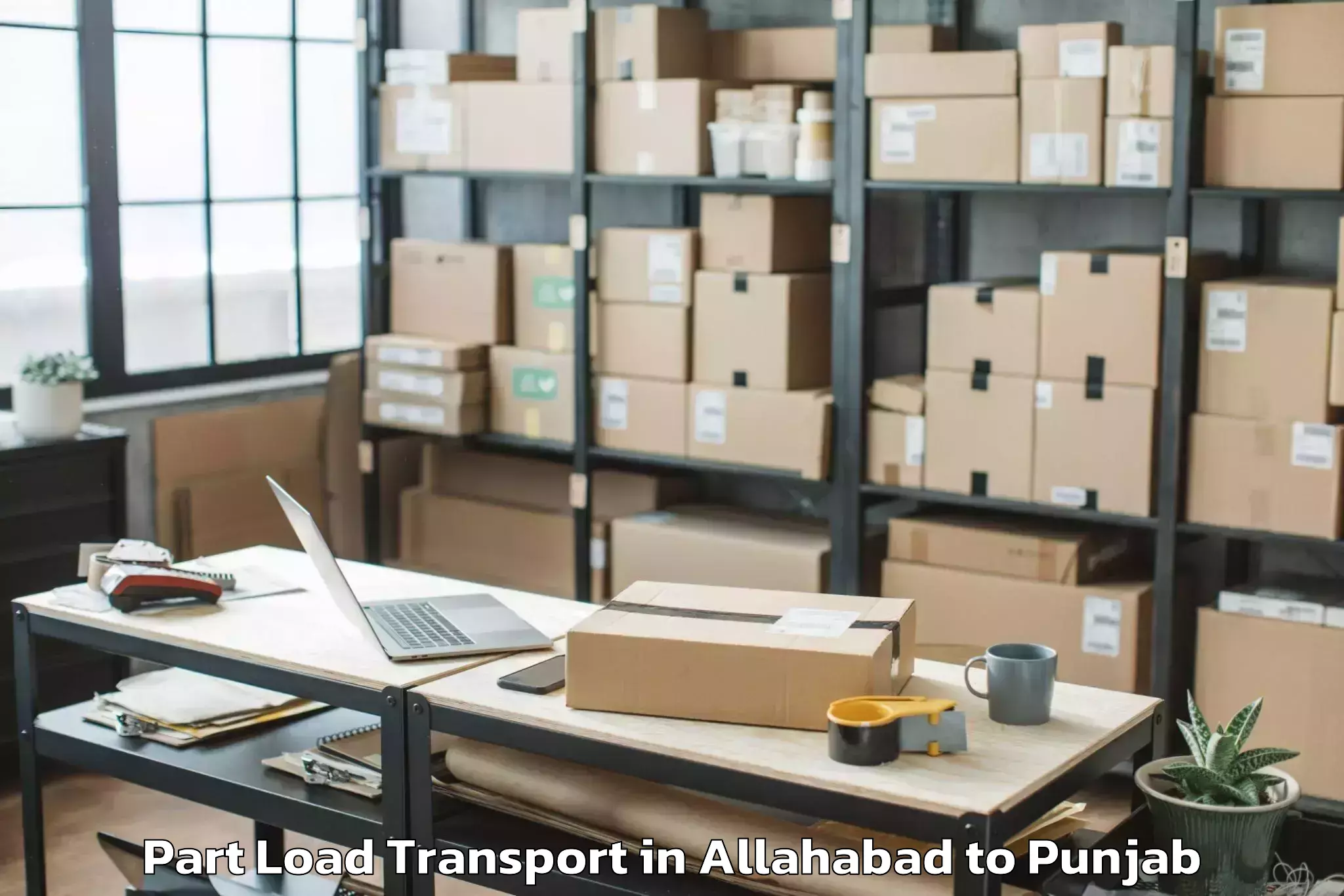 Trusted Allahabad to Begowal Part Load Transport